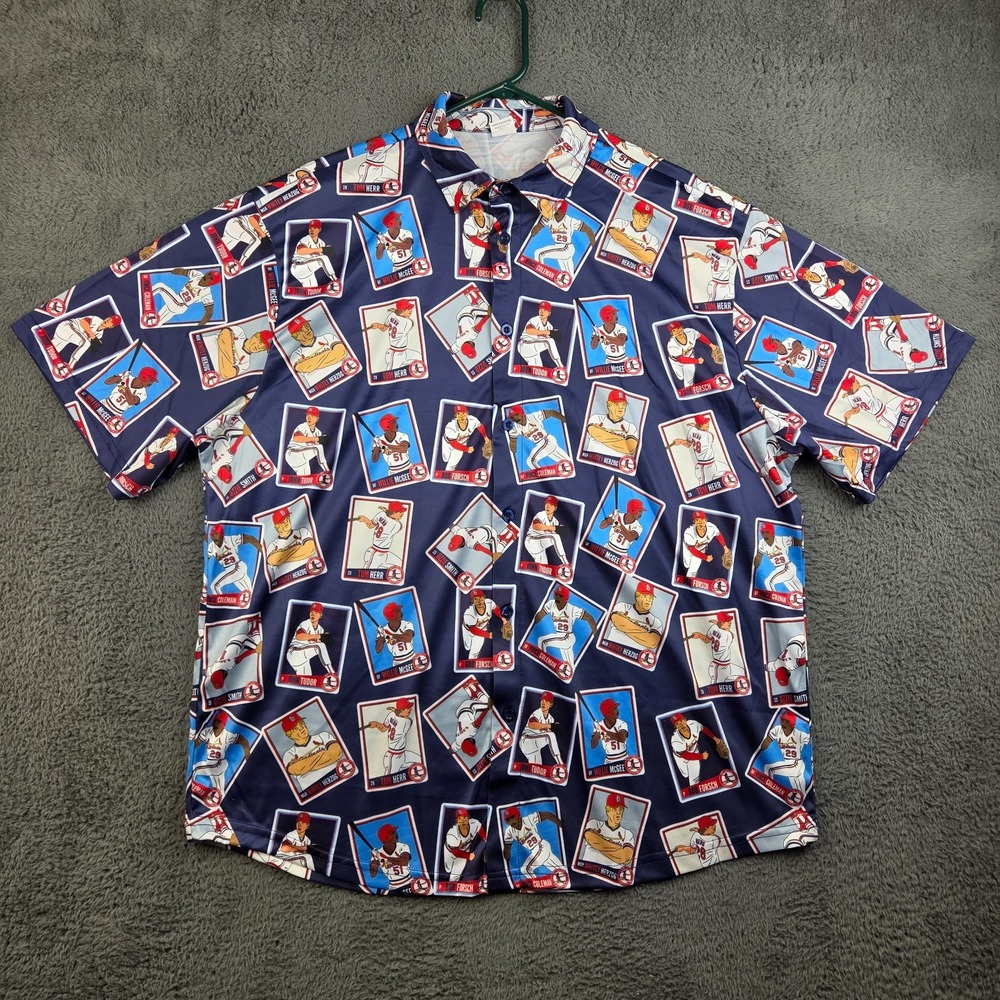 St. Louis Cardinals Button Up Shirt Extra Large SGA MLB Baseball Promo Polyester